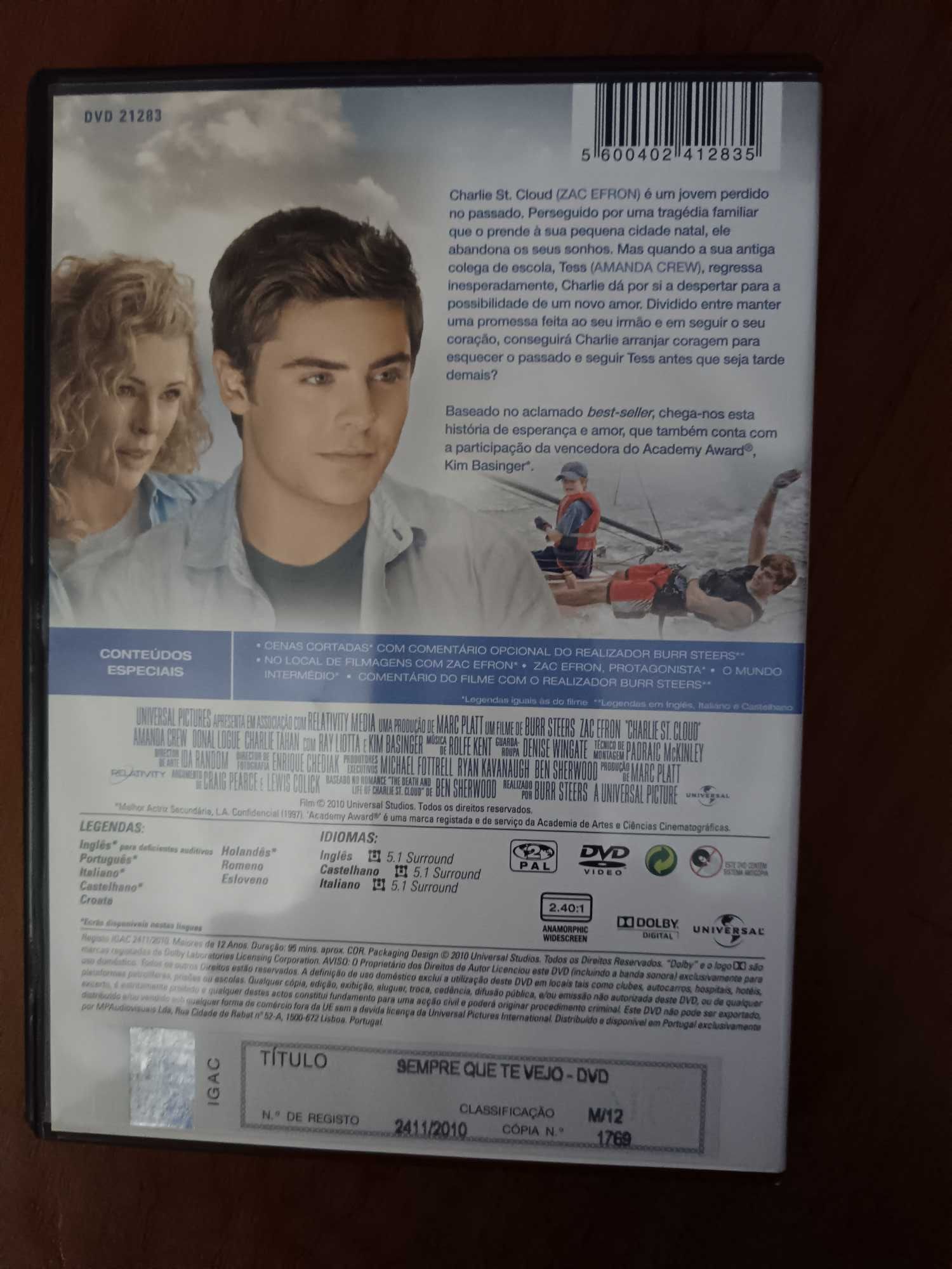 filme dvd original - sempre que te vejo