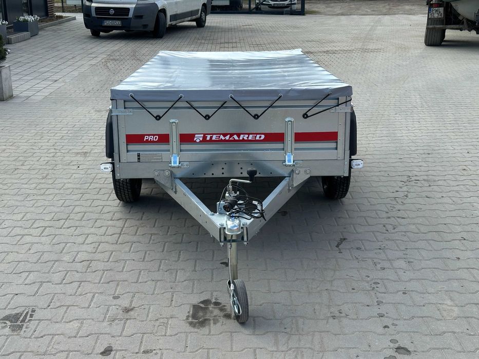 Przyczepka z płaską plandeką dwuosiowa 264×126 cm samochodowa