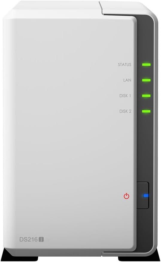 Synology DS216j 6 TB 2 Bay Unit NAS com 2 x 3 TB Seagate IronWolf