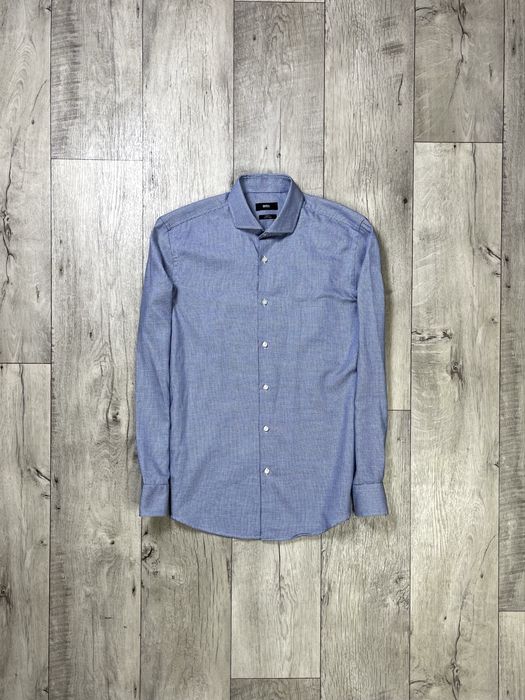 Hugo Boss Slim fit рубашка 40 M размер мужская с длинным рукавом