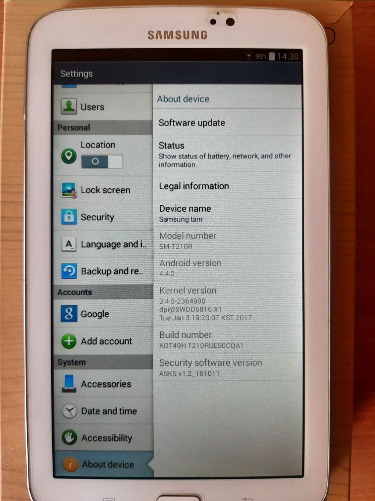 Samsung Galaxy Tab 3 (SM-T210R)