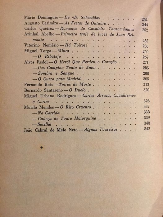 O Mundo do Toureio na Literatura /V. Nemésio/ Lobo Antunes
