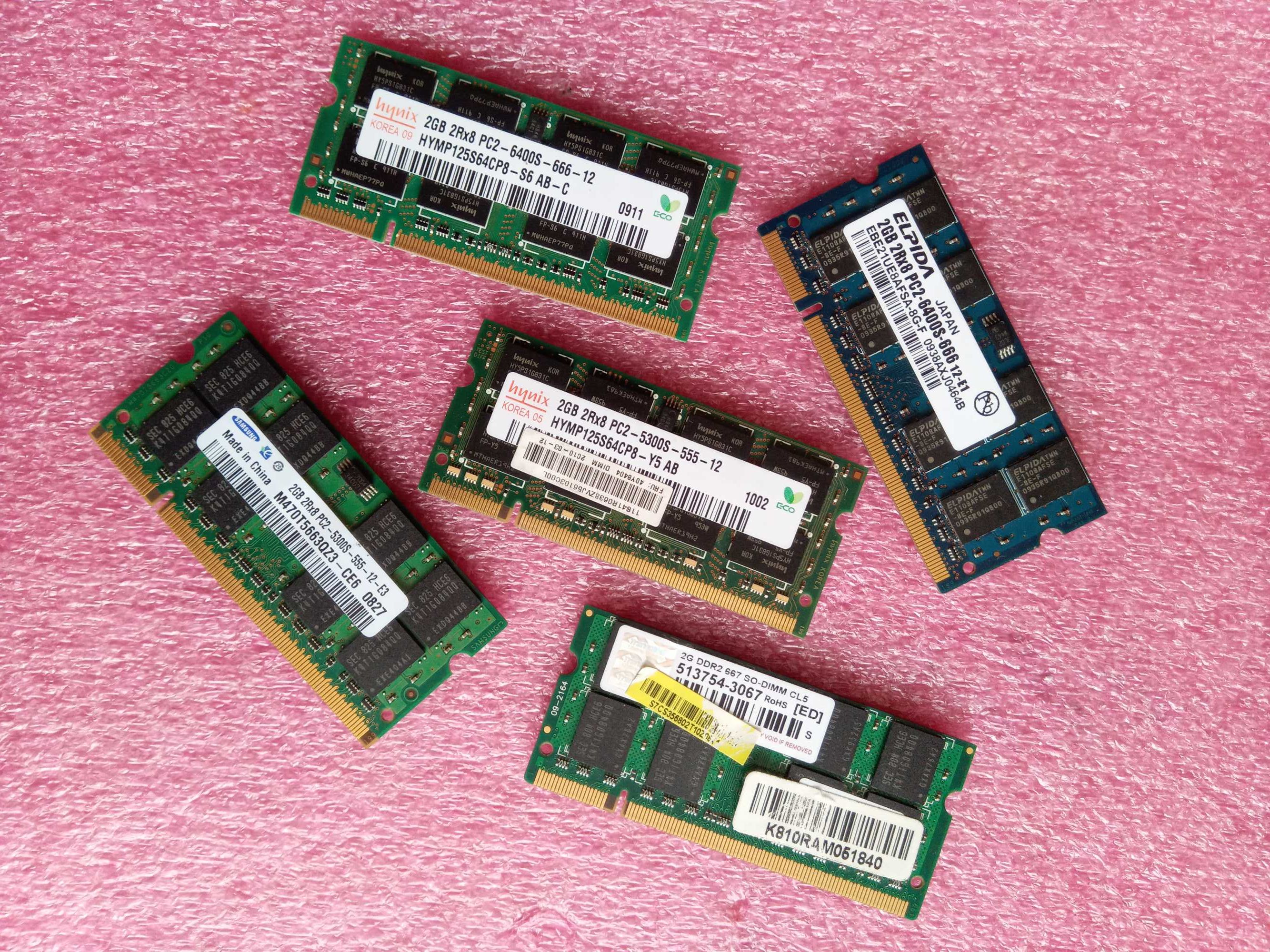 память DDR2 2Gb Samsung Hynix Elpida Transcend Ramaxel Silicon Power