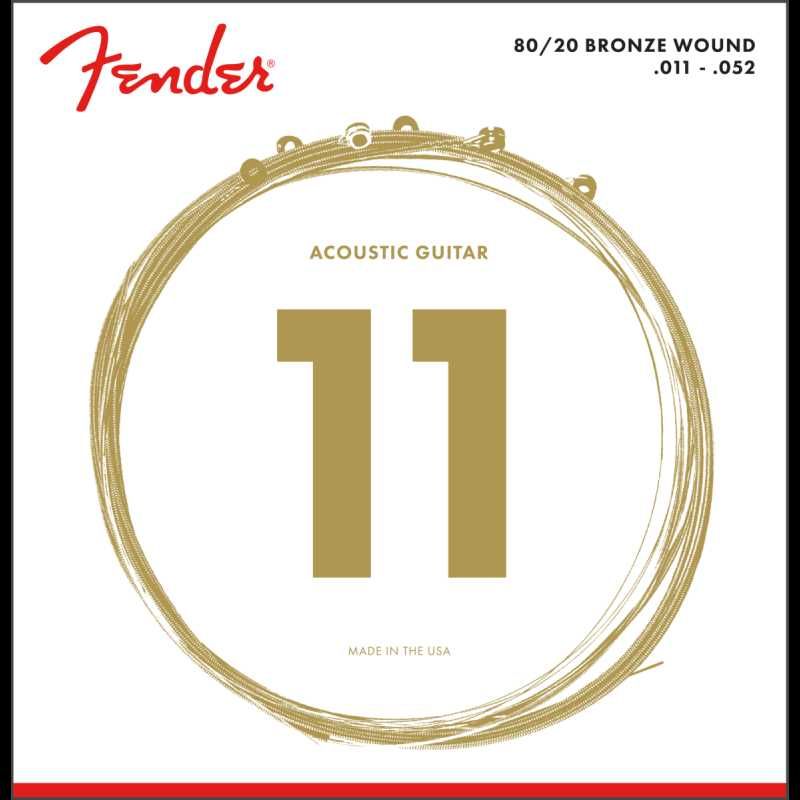 Struny do gitary akustycznej Fender 80/20 Bronze 70CL 11-52