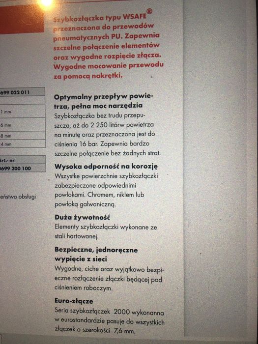 Szybkozłączka - PN S 2000- PU- 6.5M