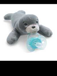 Philips avent snuggle set seal пустушка і тримач мʼяка іграшка avent