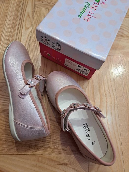 Baleriny dla dziewczynki cupcake 29 pudrowy roz eleganckie