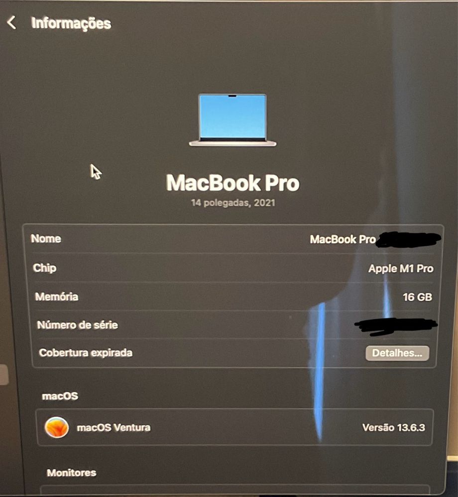 Macbook Pro 14’’ M1-Pro - 16 gb - 1 Tb em excelente estado