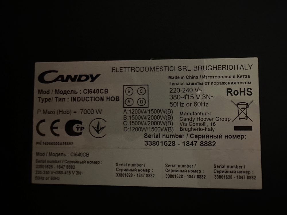 Plyta indukcyjna Candy CI640CB