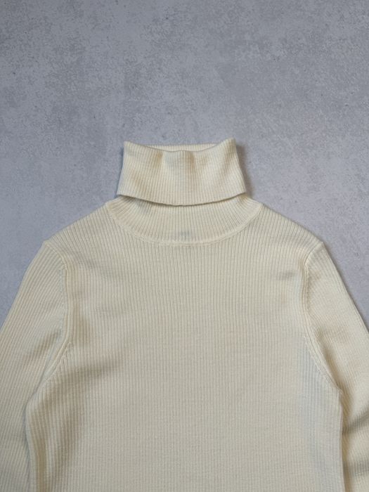 Шерстяной гольф в рубчик Uniqlo женский бежевый (оригинал)