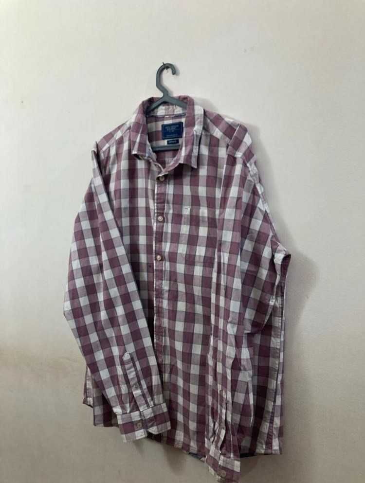 Springfield Camisa quadriculada vermelha, branca e azul