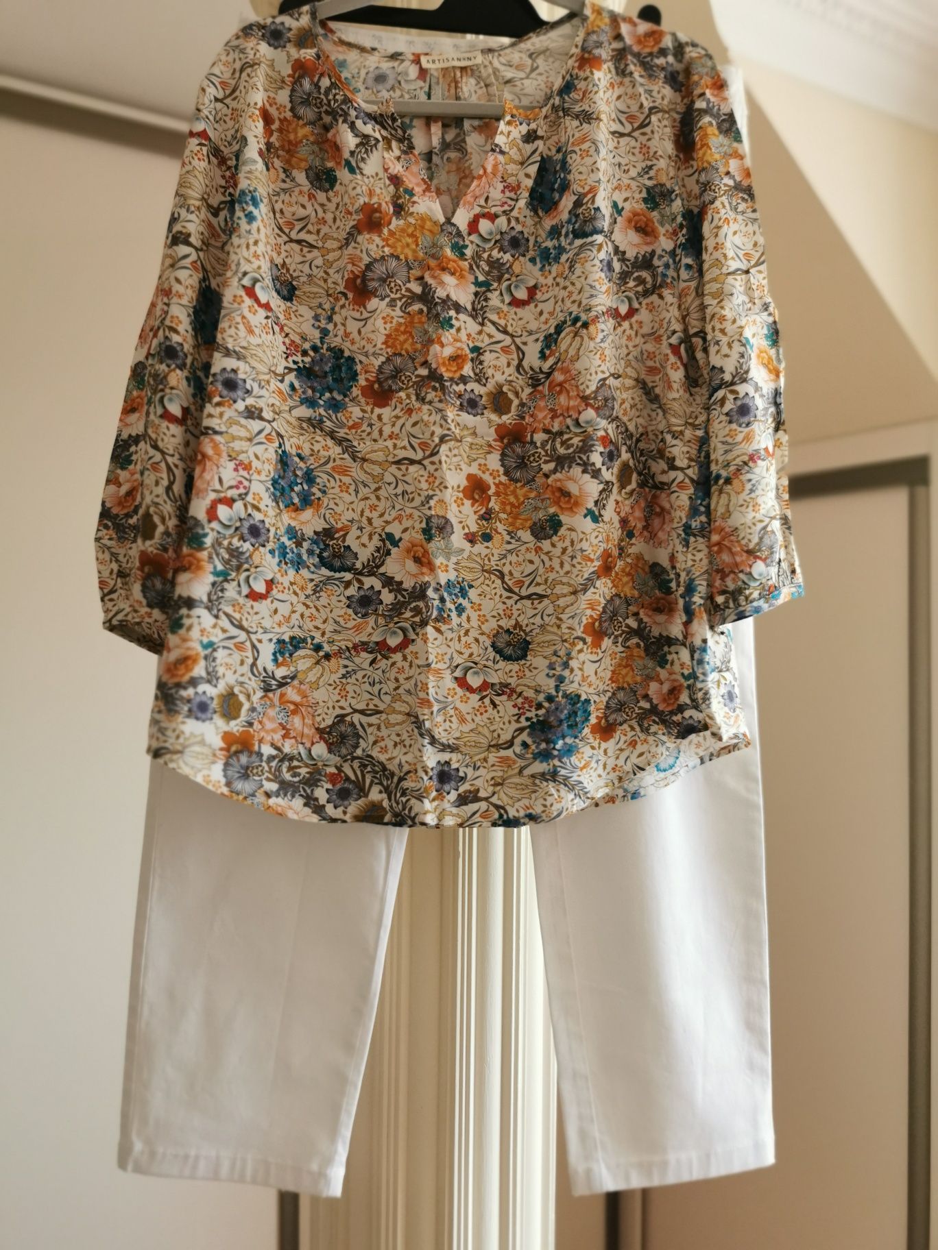 ARTISAN NY Bluzka Wiskozowa Kwiaty 3/4 Rękaw TK Maxx M/L