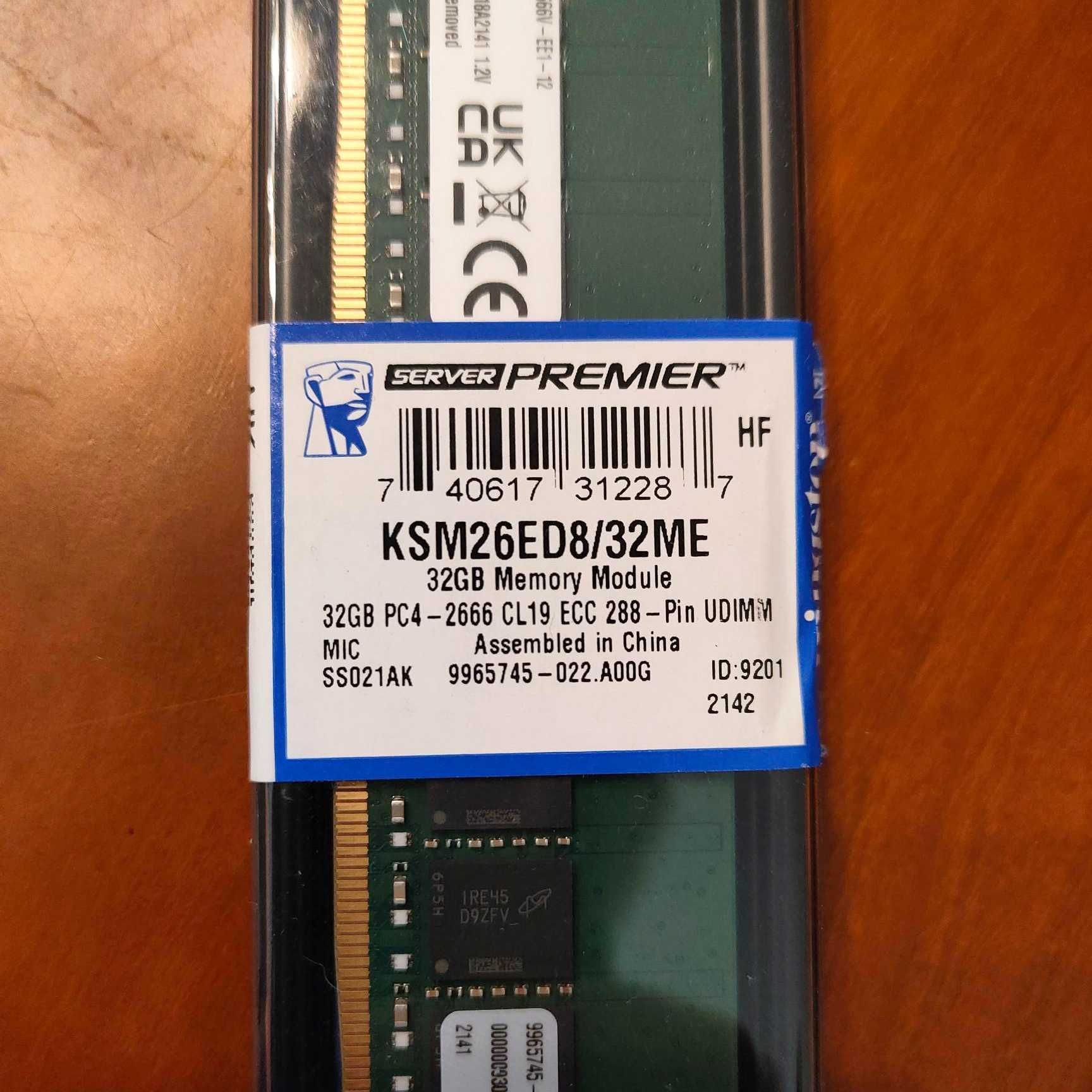 RAM 32GB DDR4 2666 MHz CL19 - servidor