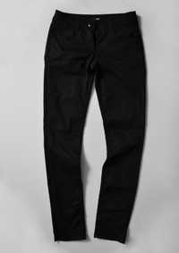 czarne spodnie slim fit S 36 bawełniane spodnie eleganckie skinny