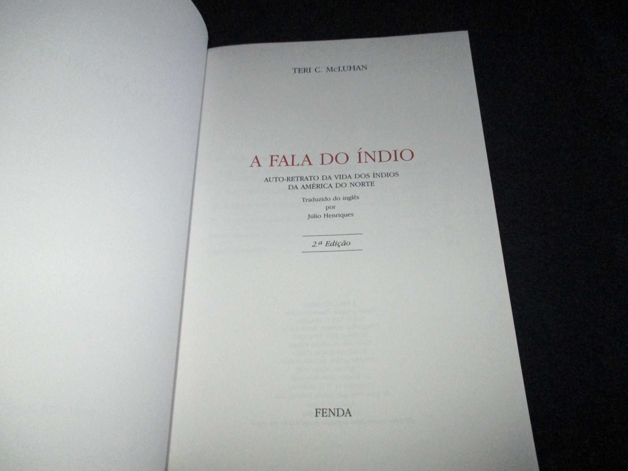 Livro A Fala do Índio Teri C. McLuhan Fenda