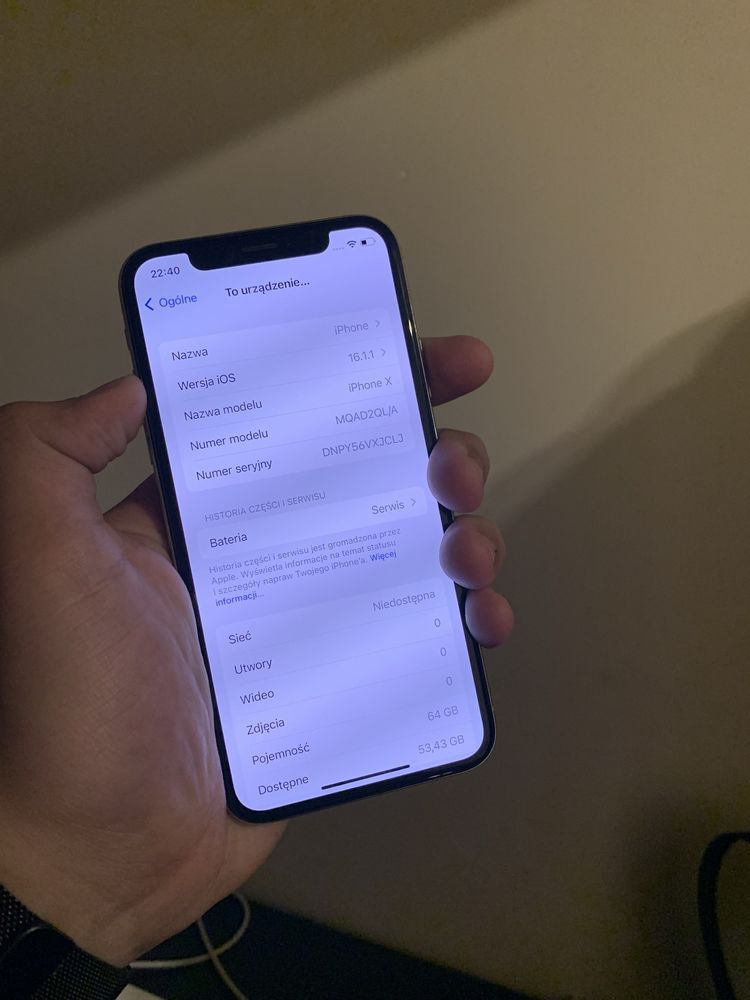 Iphone X 64GB White w BDB stanie