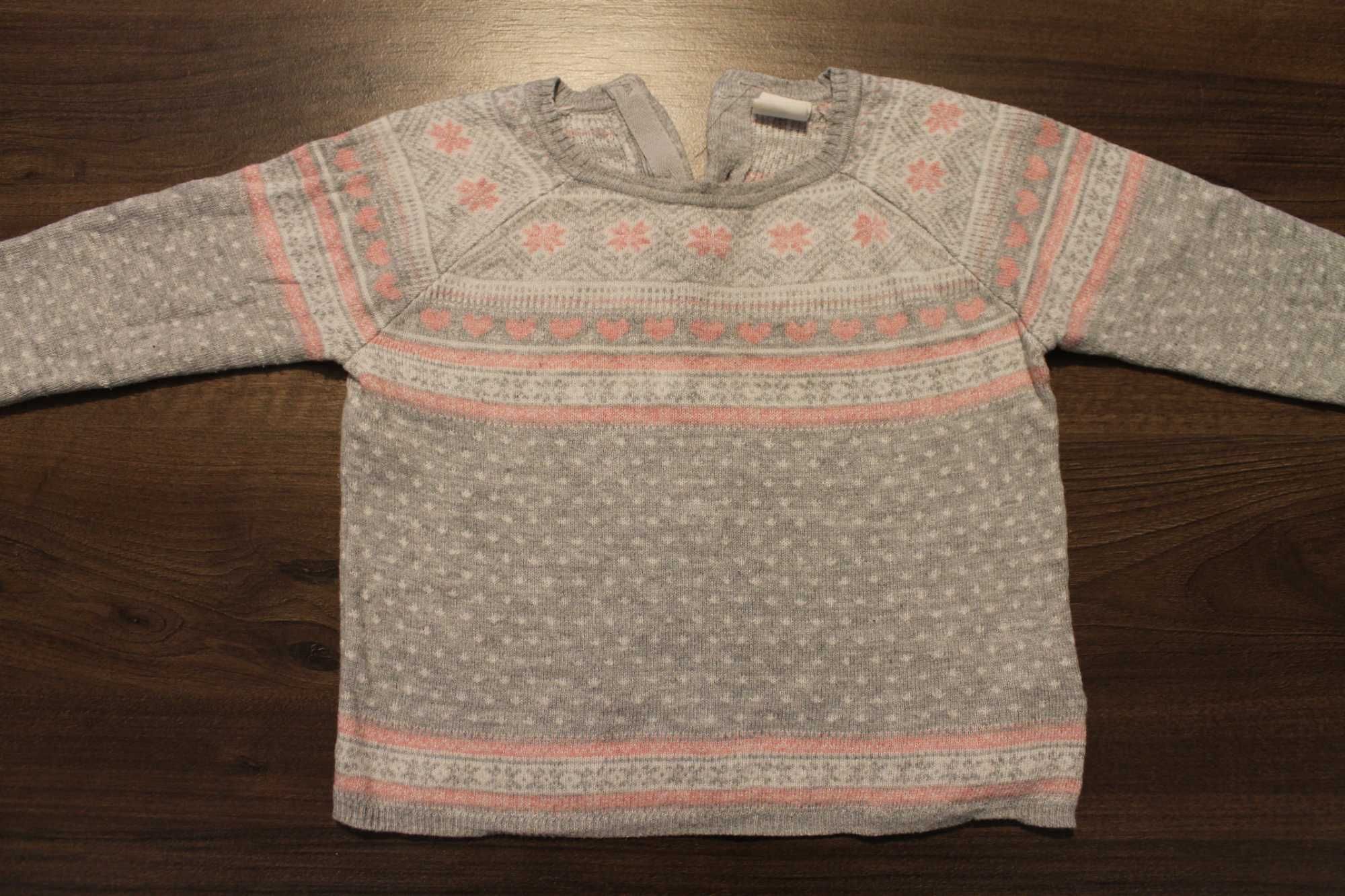 sweter H&M, rozmiar 86, zimowy wzór
