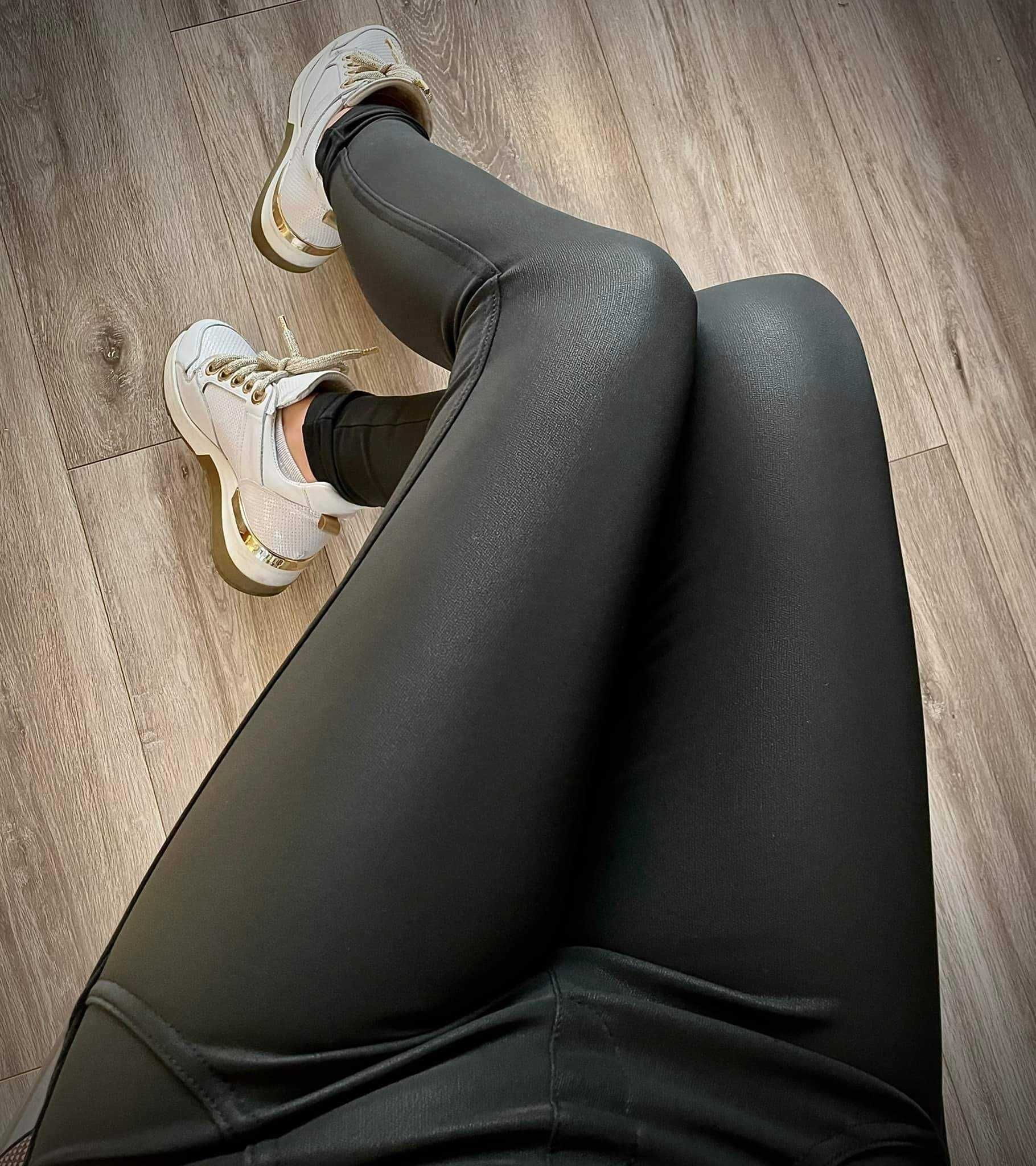 Spodnie legginsy Eco skóra