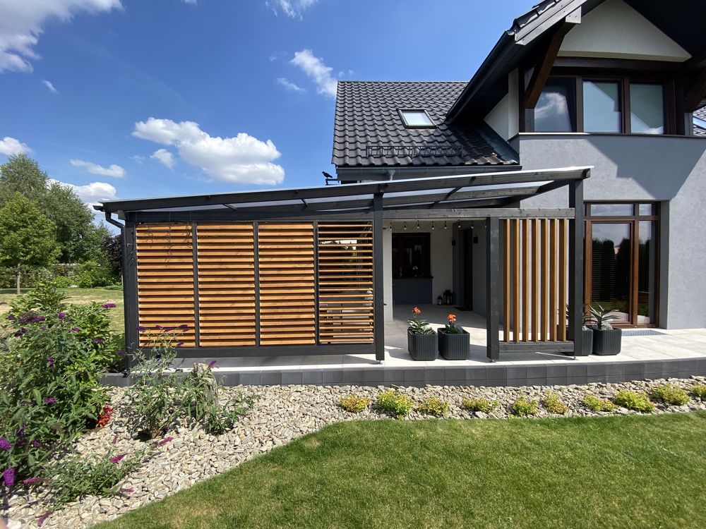 Weranda pergola wiata zadaszenie tarasu taras konstrukcja drewniana