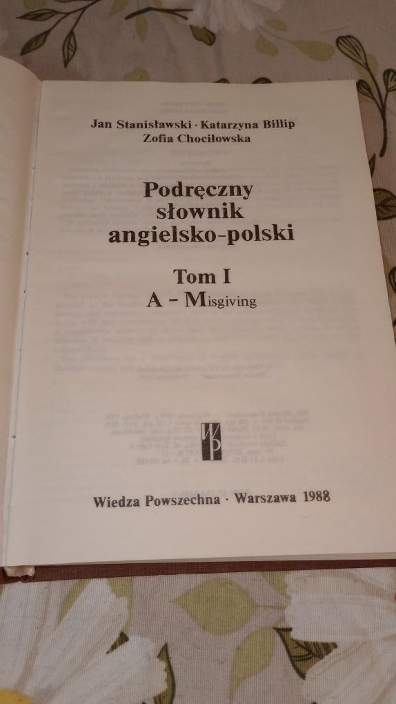 Podręczny słownik angielsko-polski. T.1