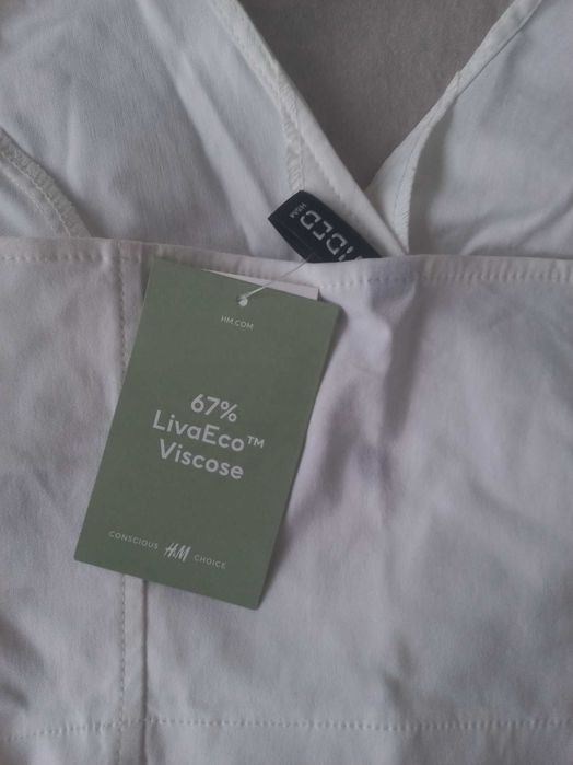 Biały top z kołnierzem H&M