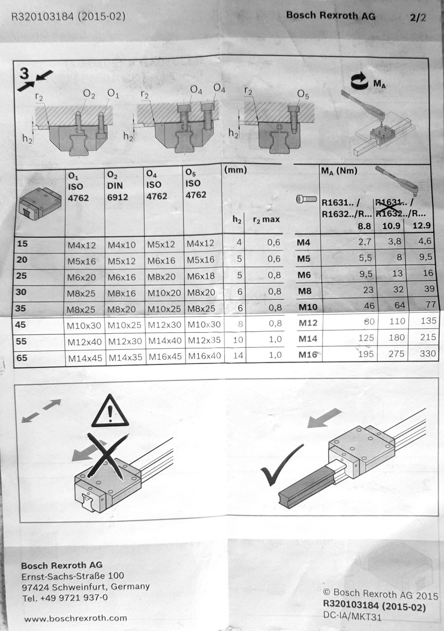 Каретка Rexroth R162141420  бігунок для направлячючої LM