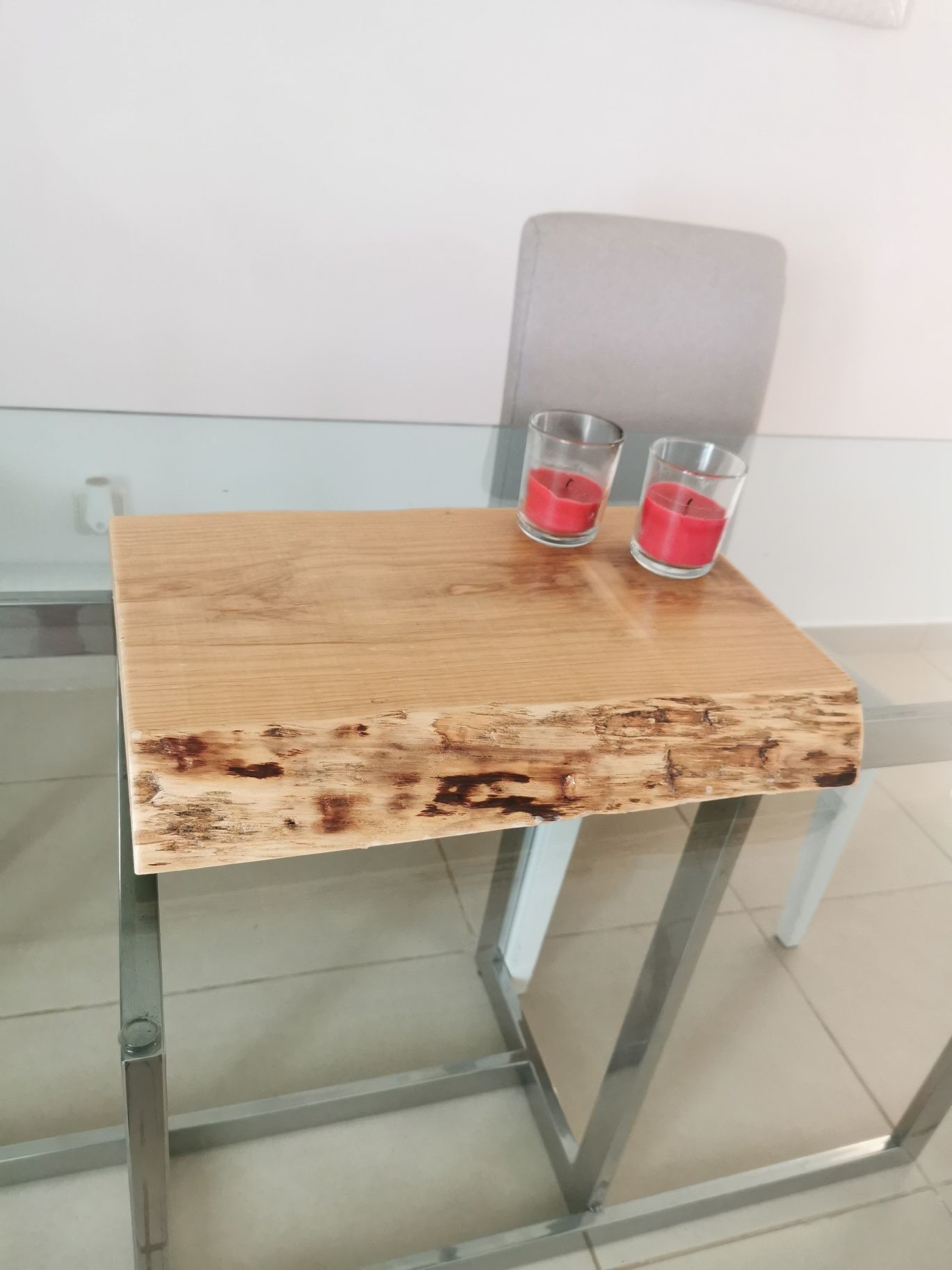 Centro de mesa em madeira