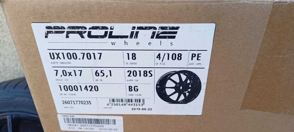 DUNLOP 225/50 R17 z felgami Proline czarny połysk, stan super