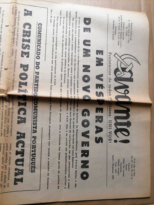 Jornal AVANTE! 12/7/1974 ELEIÇÕES