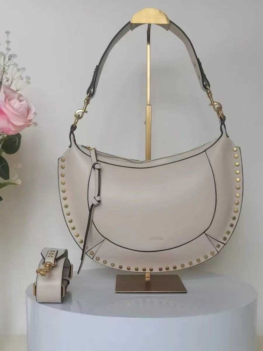ISABEL MARANT – Bolsa Feminina de Couro com Logo e Tachas