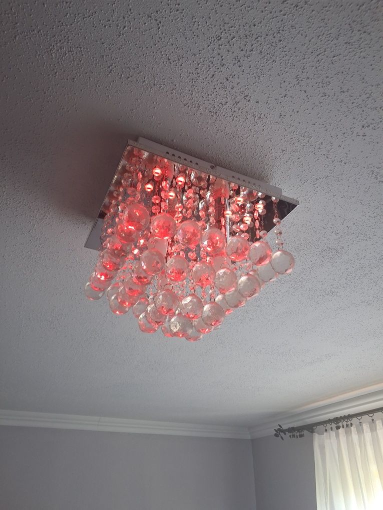 Żyrandol oprawa plafon z pilotem 3 kolory LED + 2 X kinkiet