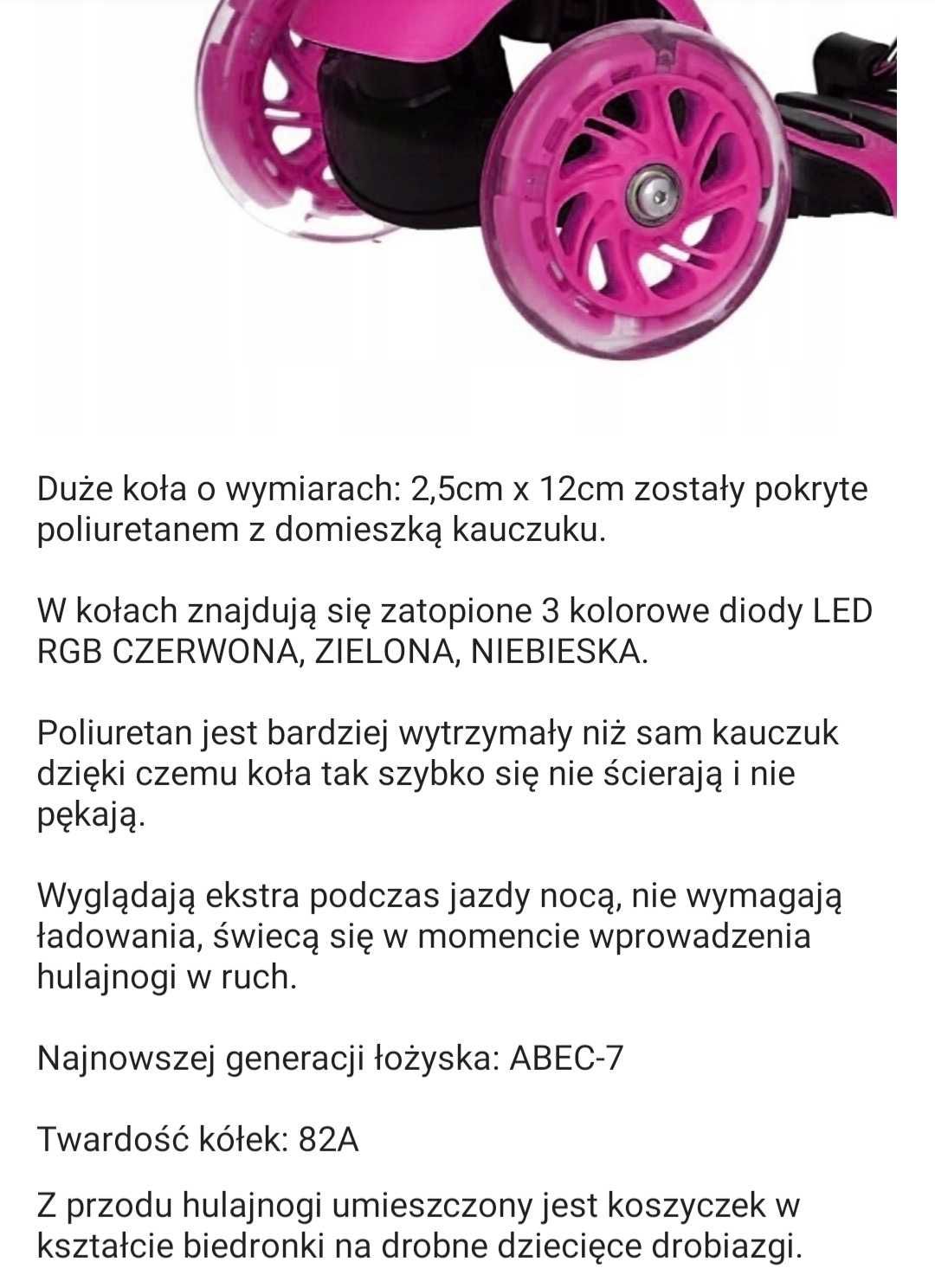 Hulajnoga 3w1 różowa