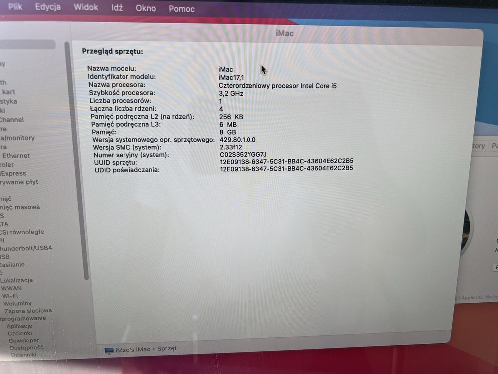 iMac Late 2015 27” 1TB 8GB RAM Klawiatura