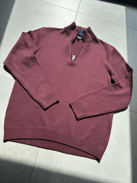 Burgundowy sweter męski