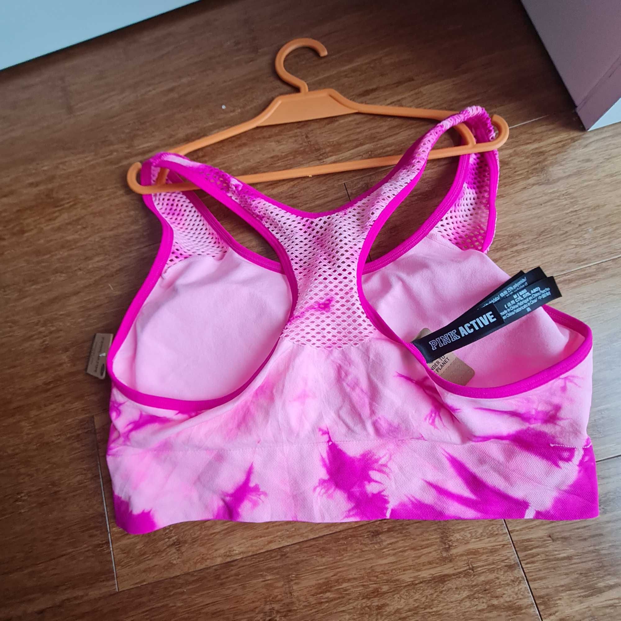 Sportowy biustonosz pink active Victoria Secret  M