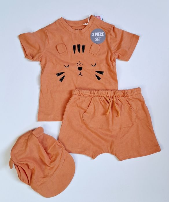 Nowy zestaw koszulka spodenki czapeczka tygrys Sinsay Fox&Bunny