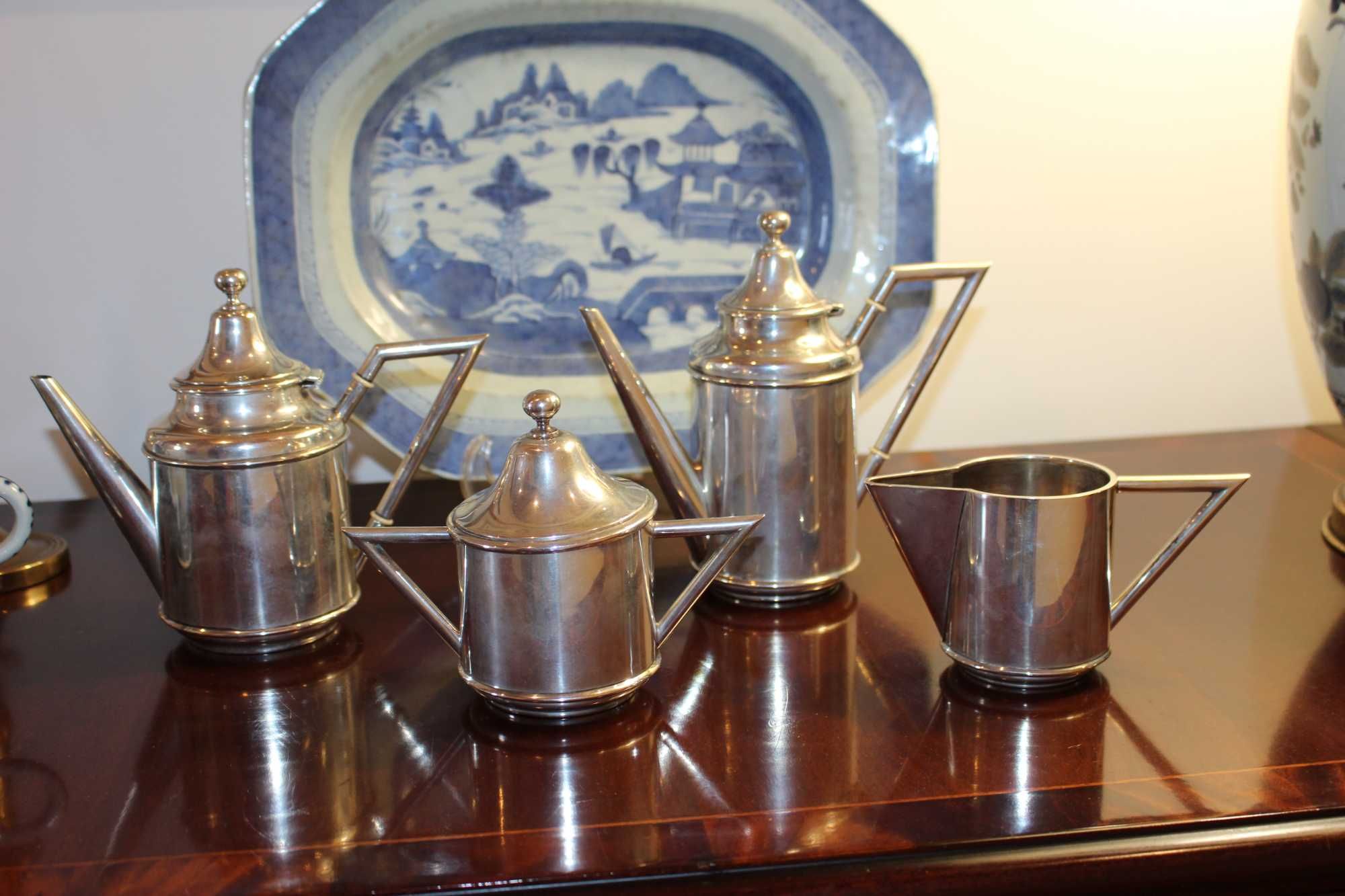 Serviço de chá e café em prata Art Deco