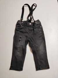джинси на підтяжках на хлопчика 9-12 місяців h&m