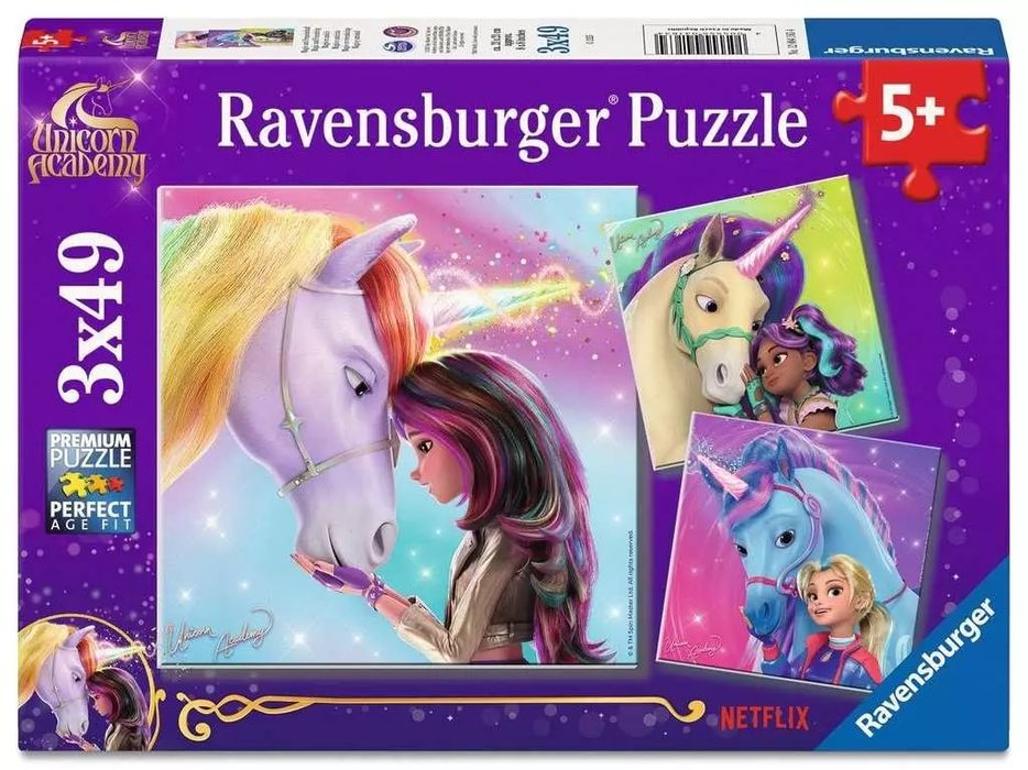 Puzzle 3x49 Unicorn Academy. Ravensburger