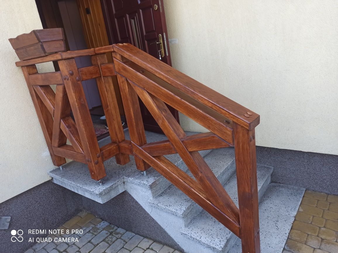 Balustrada drewniana krzyż barierka taras ogrodzenie balkon