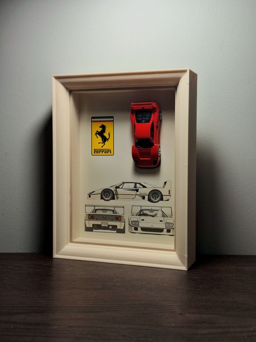 Ferrari F40 RED Shadow Box Gablotka prezent hot wheels