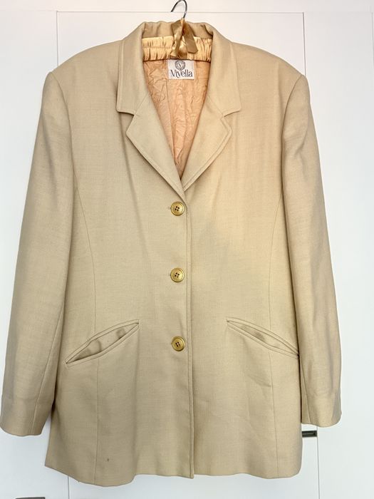 beżowa marynarka żakiet elegancka Viyella 44 XXL 2xl narzutka