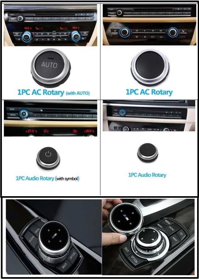 Botões Ar-condicionado Áudio e outros BMW série 5, 6, 7, X5, X6