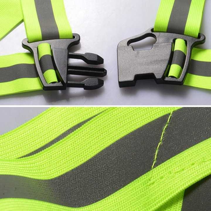 Szelki odblaskowe na rower motor motocykl kamizelka do biegania żółte