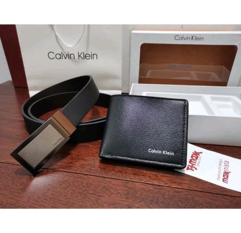 Pasek skórzany i portfel Calvin Klein