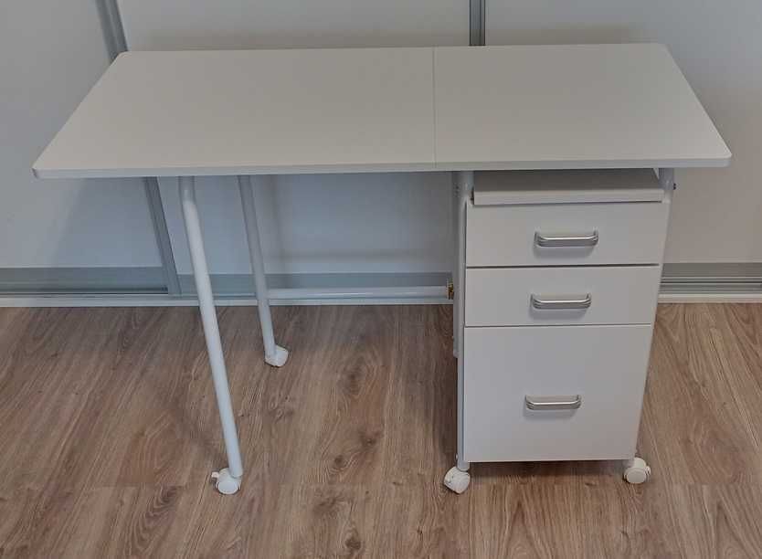 Składane biurko, stolik z 3 szufladami, 105 x 50 x 75 cm, Nowe!