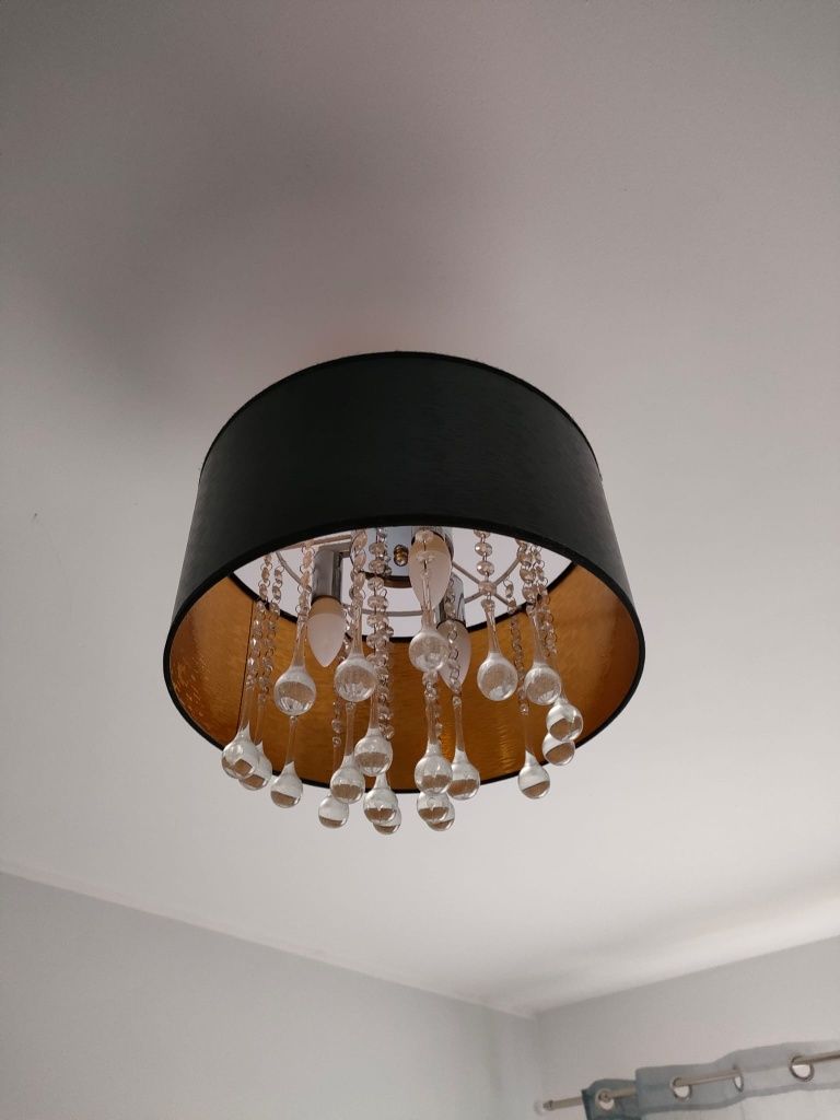 Lampa glamour czerń złoto 40cm ITALUX