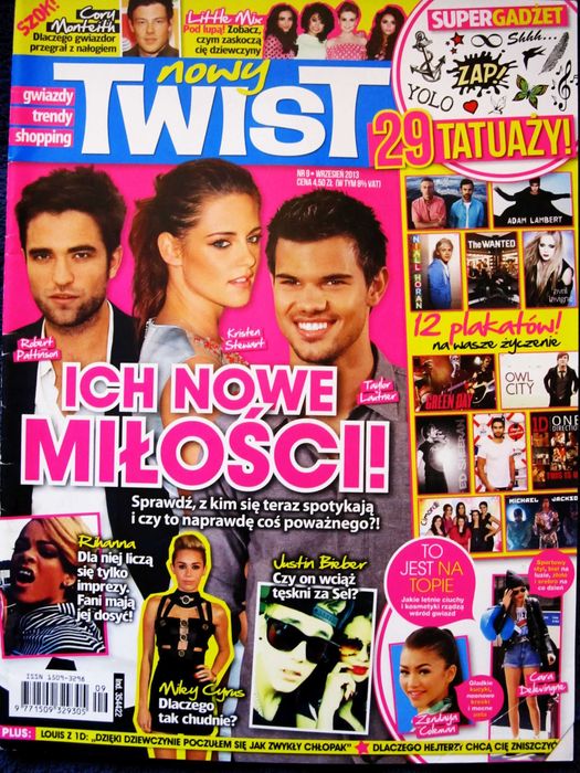 Twist 9/2013 Robert Pattison,Kristen Stewart,Lautner + plakaty