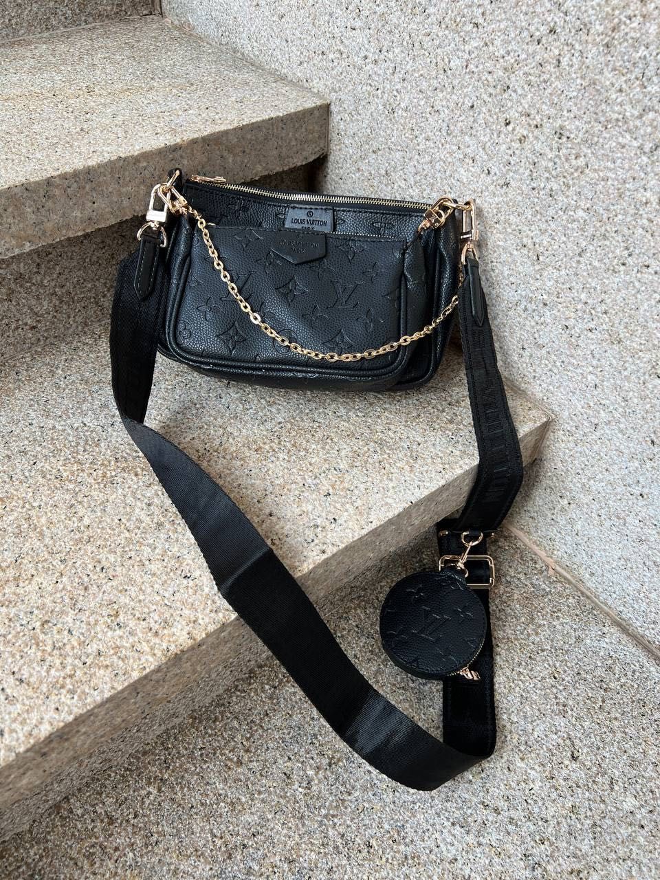 Жіноча сумка нова Louis Vuitton multi (black) з документами