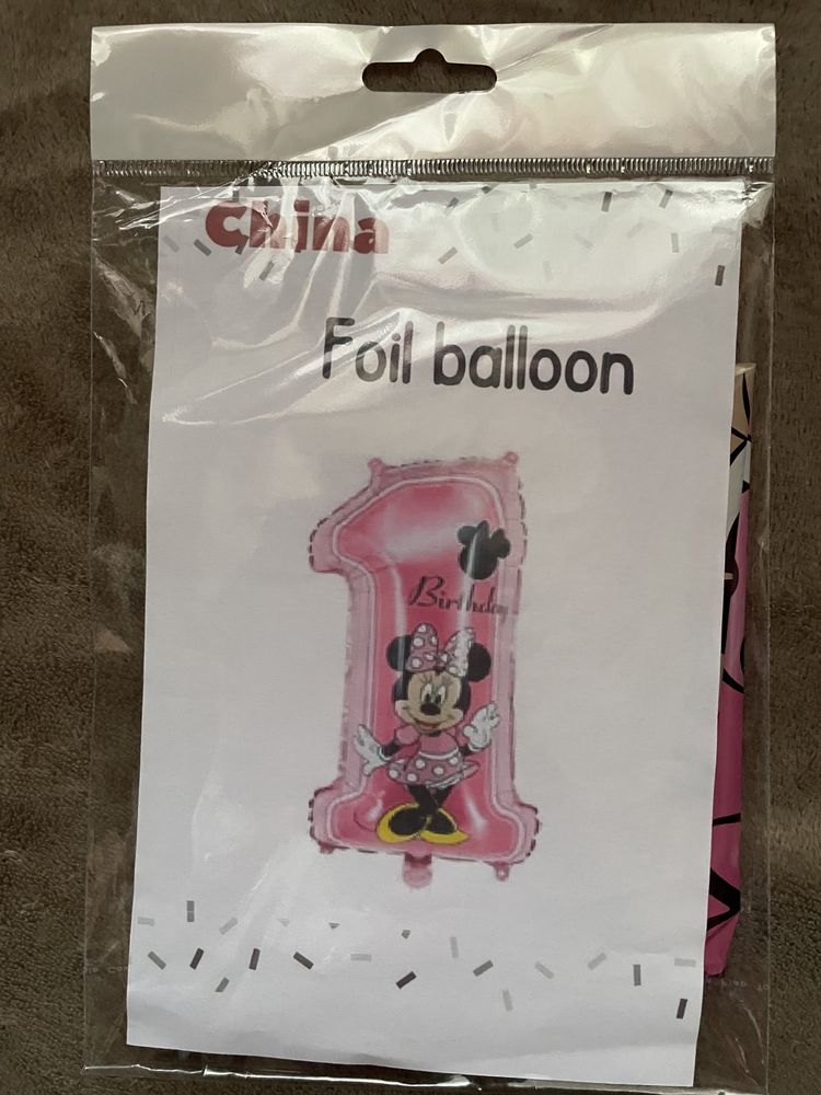 Продам фольговану кульку Мінні Маус у вигляді цифри  1